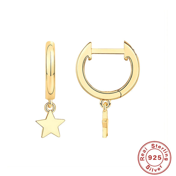 Wholesale Sterling Silver Earrings With Devil's Eye Stars Moon Water Drops Zircon Pendants And Geometric Design