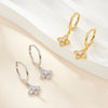 Wholesale 925 Sterling Silver Earrings With Diamond And Fourleaf Clover Flower Pattern Electroplated For Women