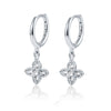Wholesale 925 Sterling Silver Earrings With Diamond And Fourleaf Clover Flower Pattern Electroplated For Women