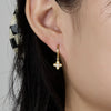 Wholesale 925 Sterling Silver Earrings With Diamond And Fourleaf Clover Flower Pattern Electroplated For Women