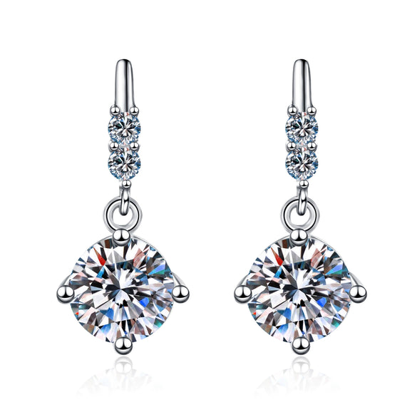 Wholesale 925 Sterling Silver Earrings With Flower Pattern And Electroplating Treatment