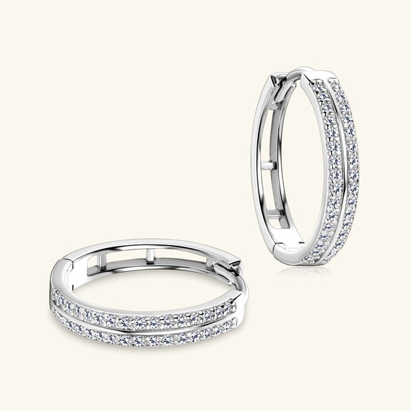 Wholesale Sterling Silver Earrings With Moissanite And Geometric Design Electroplated