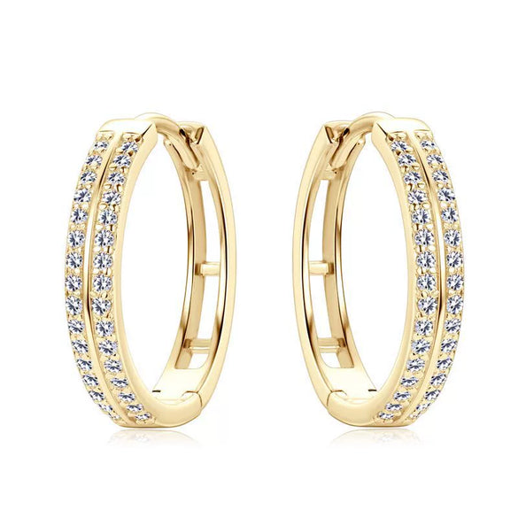 Wholesale Sterling Silver Earrings With Moissanite And Geometric Design Electroplated