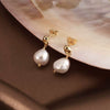 Wholesale 925 Sterling Silver Earrings With Natural Baroque Pearl Simple Style