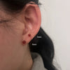Wholesale 925 Sterling Silver Earrings With Red Agate Geometric Style With Letters Numbers Text Electroplated