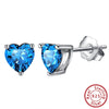 Wholesale 925 Sterling Silver Electroplated Heart Zircon Earrings Unisex