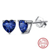 Wholesale 925 Sterling Silver Electroplated Heart Zircon Earrings Unisex