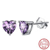Wholesale 925 Sterling Silver Electroplated Heart Zircon Earrings Unisex