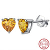 Wholesale 925 Sterling Silver Electroplated Heart Zircon Earrings Unisex
