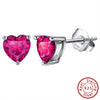 Wholesale 925 Sterling Silver Electroplated Heart Zircon Earrings Unisex
