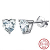Wholesale 925 Sterling Silver Electroplated Heart Zircon Earrings Unisex
