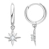 Wholesale 925 Sterling Silver Electroplated 18K Gold Sixpointed Star Earrings For Women