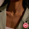 Wholesale 925 Sterling Silver Elegant Classic Double Side Bead Chain Yshaped Ochain Collar Necklace For Women With Electroplating Treatment
