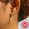 Wholesale 925 Sterling Silver Elegant Diamondembedded Women's Earrings With Geometric Design And Electroplating Treatment
