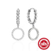 Wholesale 925 Sterling Silver Elegant Diamondembedded Women's Earrings With Geometric Design And Electroplating Treatment