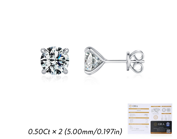 Wholesale 925 Sterling Silver Fashion Elegant Fragrant Style Geometric Fourclaw Diamond Earrings For Women