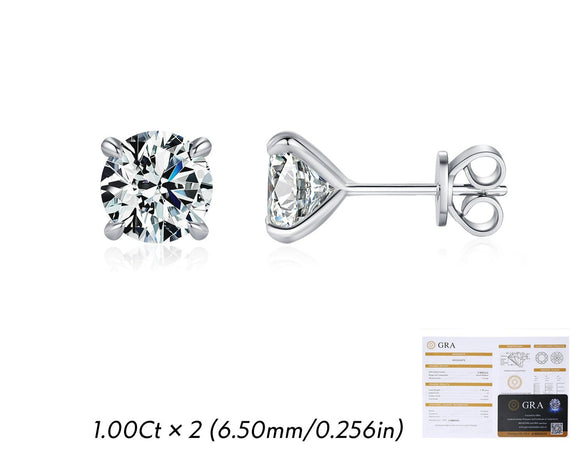 Wholesale 925 Sterling Silver Fashion Elegant Fragrant Style Geometric Fourclaw Diamond Earrings For Women