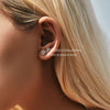 Wholesale 925 Sterling Silver Fashion Elegant Fragrant Style Geometric Fourclaw Diamond Earrings For Women
