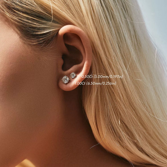 Wholesale 925 Sterling Silver Fashion Elegant Fragrant Style Geometric Fourclaw Diamond Earrings For Women