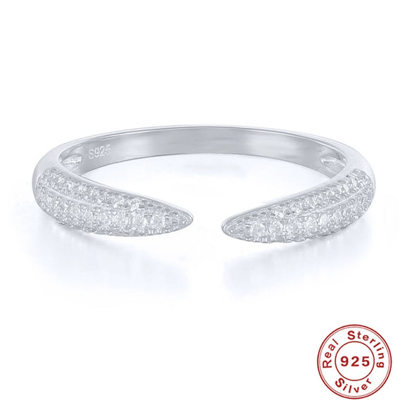 Wholesale 925 Sterling Silver Fashion Ins Horn Open Ring With Geometric Pattern And Real Gold Plating For Women