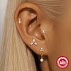 Wholesale 925 Sterling Silver Fashion Opal Earrings Flat Back Piercing Geometric Design Set With Gems For Women