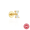Wholesale 925 Sterling Silver Fashion Opal Earrings Flat Back Piercing Geometric Design Set With Gems For Women