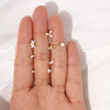 Wholesale 925 Sterling Silver Fashion Opal Earrings Flat Back Piercing Geometric Design Set With Gems For Women