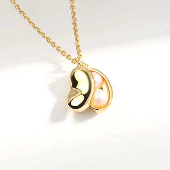 Wholesale 925 Sterling Silver Fashion Pearl Pod Pendant Necklace For Women With Electroplating