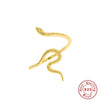 Wholesale 925 Sterling Silver Fashion Simple All Match Glossy Snake Pattern Open Ring With 18K Gold Electroplating For Women