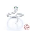 Wholesale 925 Sterling Silver Fashion Simple All Match Glossy Snake Pattern Open Ring With 18K Gold Electroplating For Women