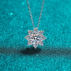 Wholesale 925 Sterling Silver Female Sunflower Moissanite Clavicle Chain Neck Chain With Pt950 Gold Electroplating