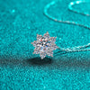 Wholesale 925 Sterling Silver Female Sunflower Moissanite Clavicle Chain Neck Chain With Pt950 Gold Electroplating