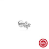 Wholesale 925 Sterling Silver Flat Thread Piercing Stud Earrings With Geometric Ball Diamond Environmentally Friendly Plated Unisex