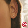 Wholesale 925 Sterling Silver Flat Thread Piercing Stud Earrings With Geometric Ball Diamond Environmentally Friendly Plated Unisex