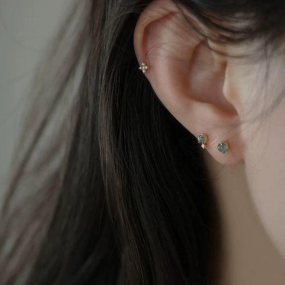 Wholesale 925 Sterling Silver Floral Cross Women's Earrings