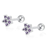 Wholesale 925 Sterling Silver Flower Earrings With Diamond Petals And Piercing Screw Design For Women