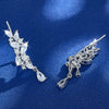 Wholesale 925 Sterling Silver Flower Inlay Ear Clip Earrings Fashion Light Luxury Design