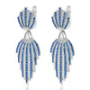 Wholesale 925 Sterling Silver Flower Leaf Earrings With Zirconia Elegant Retro Style