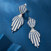 Wholesale 925 Sterling Silver Flower Leaf Earrings With Zirconia Elegant Retro Style
