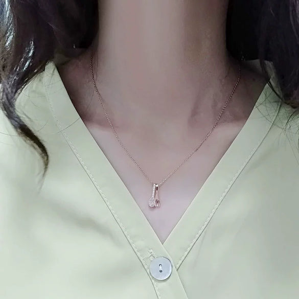 Wholesale Sterling Silver Fork Spoon Pattern Necklace With Electroplating Process
