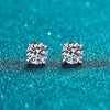 Wholesale 925 Sterling Silver Fourclaw Moissanite Earrings Natural Geometric Style Electroplated For Women