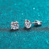 Wholesale 925 Sterling Silver Fourclaw Moissanite Earrings Natural Geometric Style Electroplated For Women