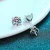 Wholesale 925 Sterling Silver Fourclaw Moissanite Earrings Natural Geometric Style Electroplated For Women