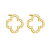 Wholesale 925 Sterling Silver Fourleaf Clover Earrings Set With Diamonds Simple Hollow Design For Women