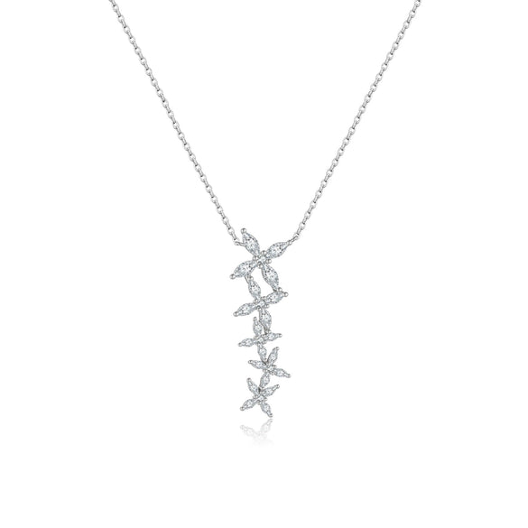 Wholesale 925 Sterling Silver Fourleaf Clover Pendant Necklace And Earrings Set For Women With Electroplating In Fashion Style
