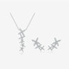 Wholesale 925 Sterling Silver Fourleaf Clover Pendant Necklace And Earrings Set For Women With Electroplating In Fashion Style