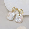 Wholesale 925 Sterling Silver Freshwater Pearl Baroque Style Geometric Earrings With Electroplating