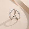 Wholesale 925 Sterling Silver Geometric Adjustable Couple Ring