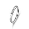 Wholesale 925 Sterling Silver Geometric Adjustable Couple Ring
