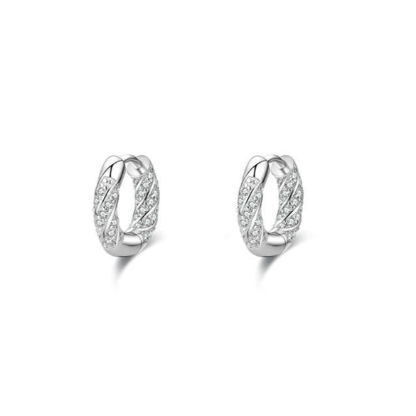 Wholesale 925 Sterling Silver Geometric Artificial Diamond Earrings For Women With Micro Inlay Elegant And High Grade